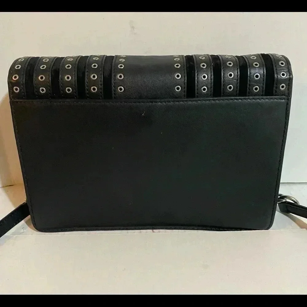 Michael kors Black leather suede crossbody handbag